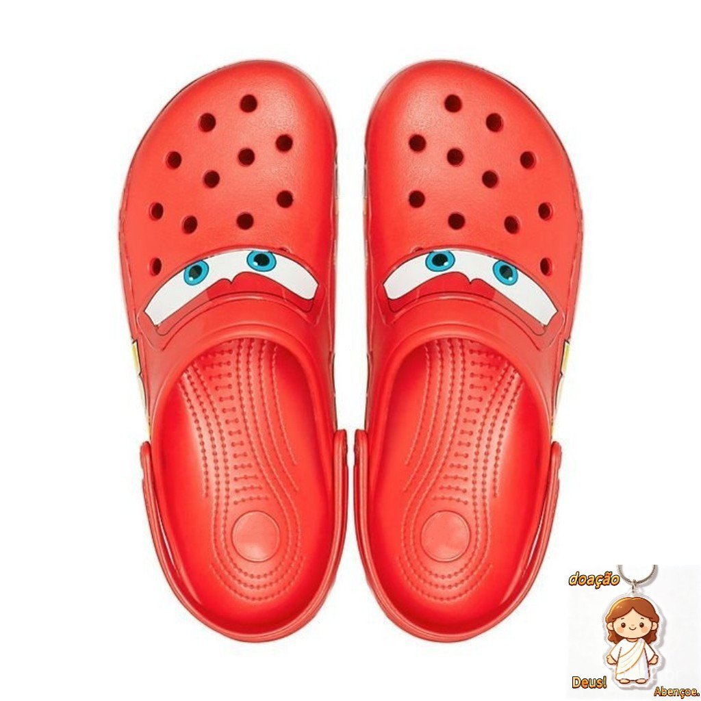 [Enviado em 24 horas]McQueen Sapatos De Buraco De Carro Sandálias Chinelos Antiderrapantes Praia Casuais