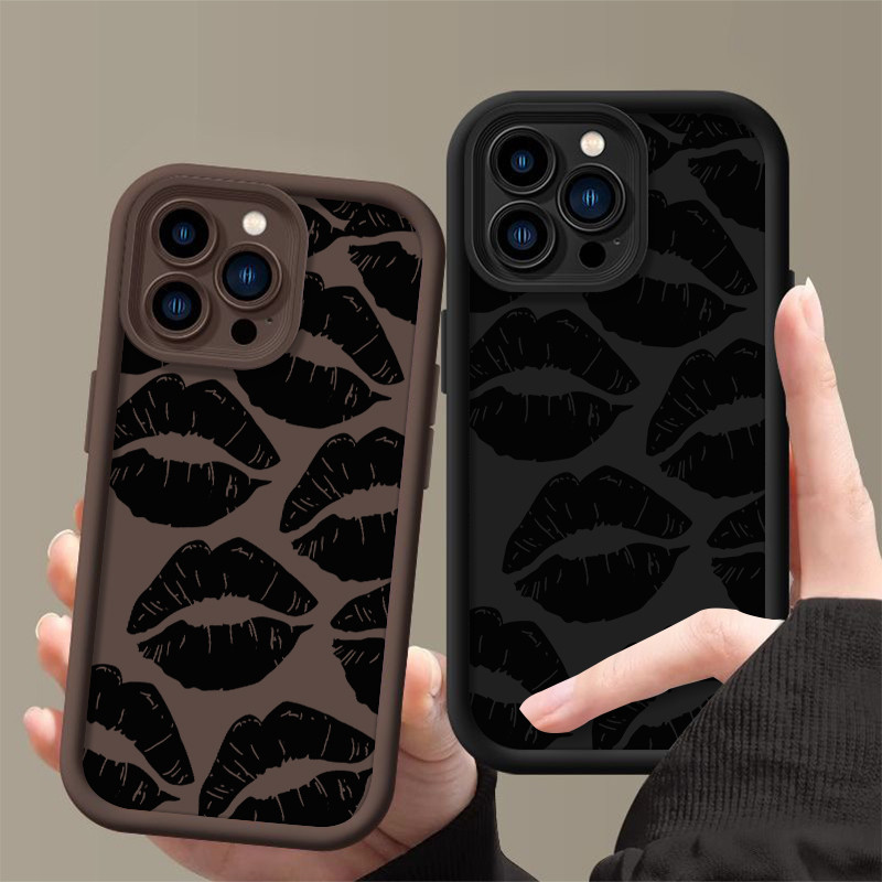 Retro Preto Lábio Impressão Caso Para Samsung Galaxy A54 A02 A03 A04 A03S A05 A05S A06 4G A07 A17 A10 A12 13 A14 A15 A16