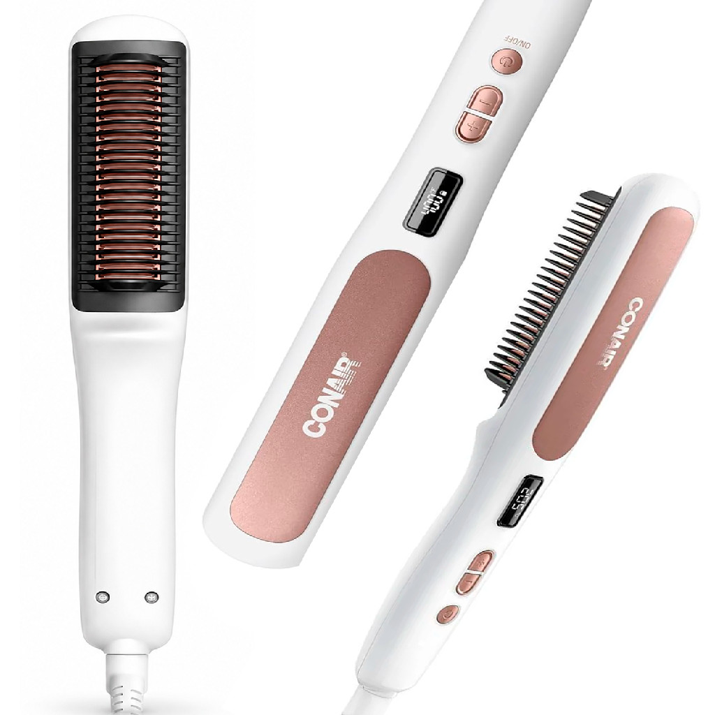 Escova Alisadora Conair Bivolt Até 205°c Infusion Tripla Com Aloe Vera Coco E Amêndoa Cerâmica Dupla