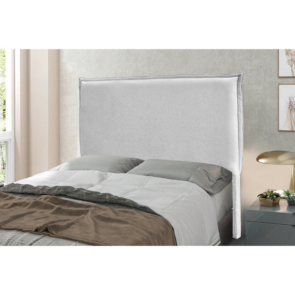 Cabeceira Queen 160cm Linho Rústico Veneza Branco Grigio