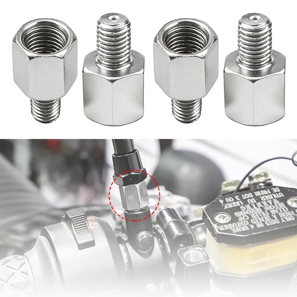 TIK M10 M8 10MM 8MM Adaptador De Espelho Prateado Adaptadores De Espelhos Retrovisores Para Motocicleta Parafusos De Par