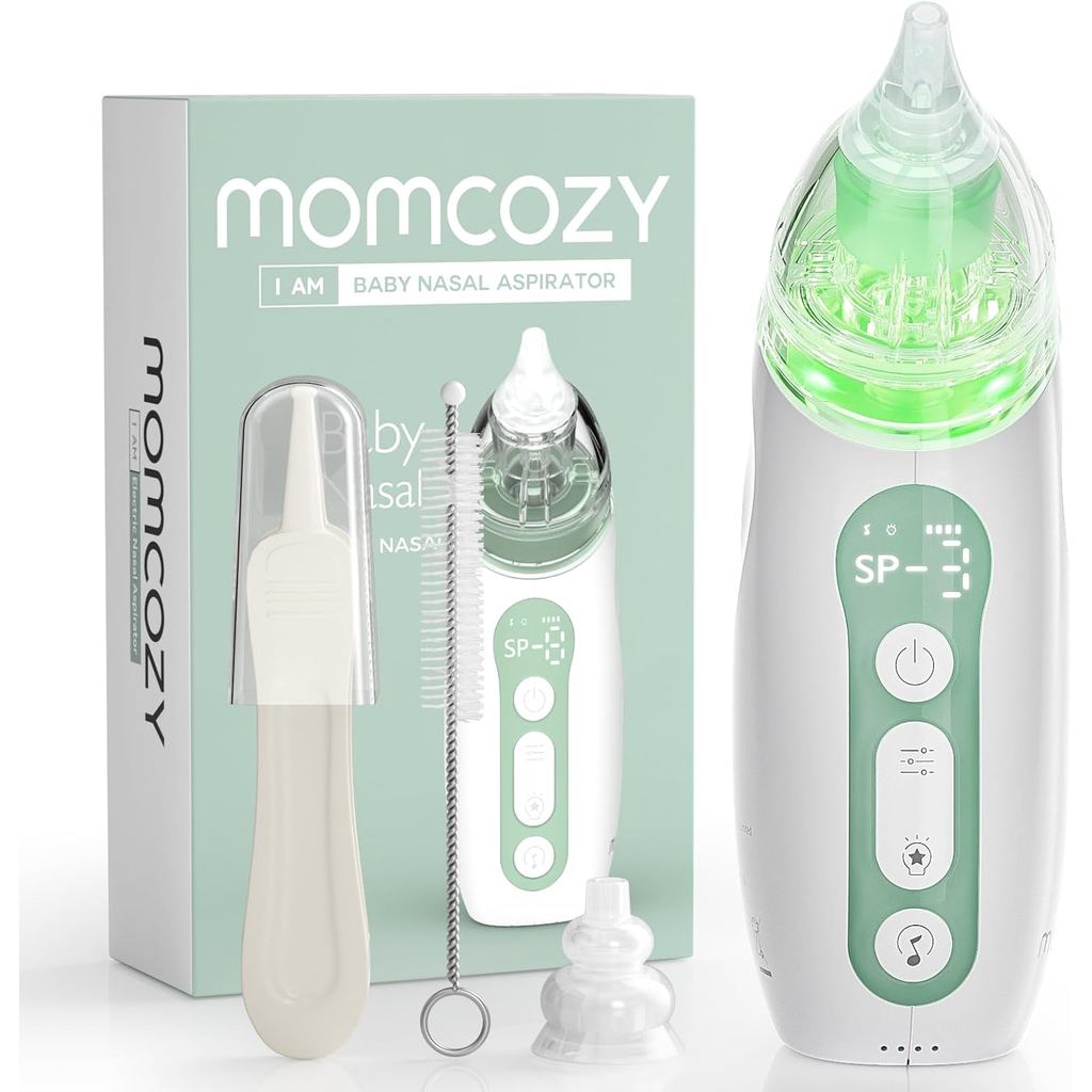 Aspirador Nasal Momcozy Baby , 3 Níveis De Sucção Elétrico Para Bebê , Portátil De Nariz Com Luz Calmante E Música
