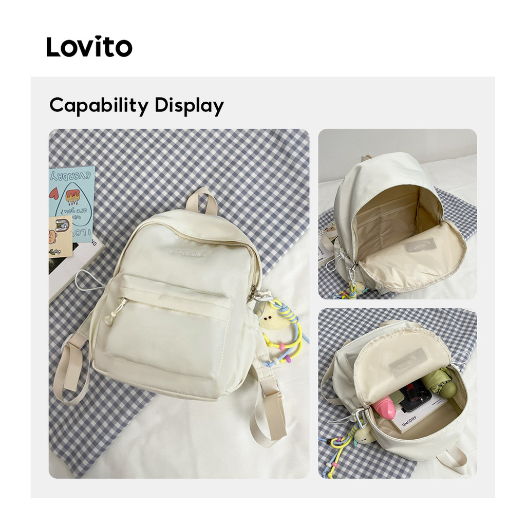 Lovito Mochila Preppy Mochila de Estilo Preppy para mulheres AKFB125FX017 · foto 2