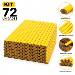Kit 72 Lápis Pedreiro Carpinteiro Marceneiro Costureira Obra