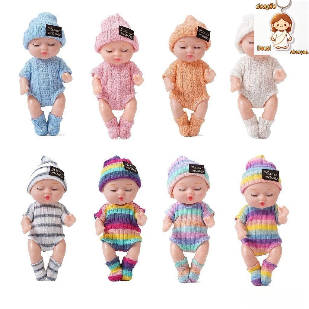 Boneca Bebê Silicone Reborn Bebê Realista Dormindo Mini Menino Fofo Brinquedo de Vestir Realista Presente de Dia das Mãe