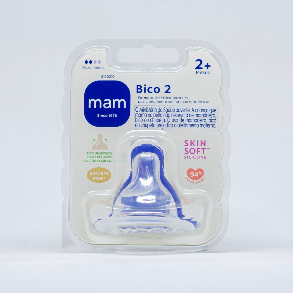 Bico Mamadeira Nº 2 Mam 2+meses Fluxo Médio 1 Unidade