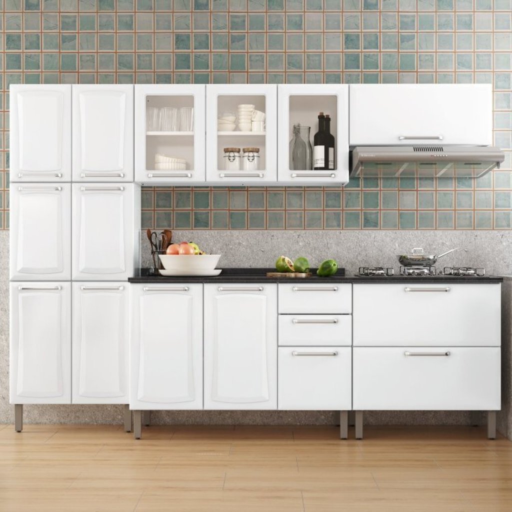 Cozinha Completa Modulada 5 Peças 14 Portas 3 Gavetas Tarsila Itatiaia Branco