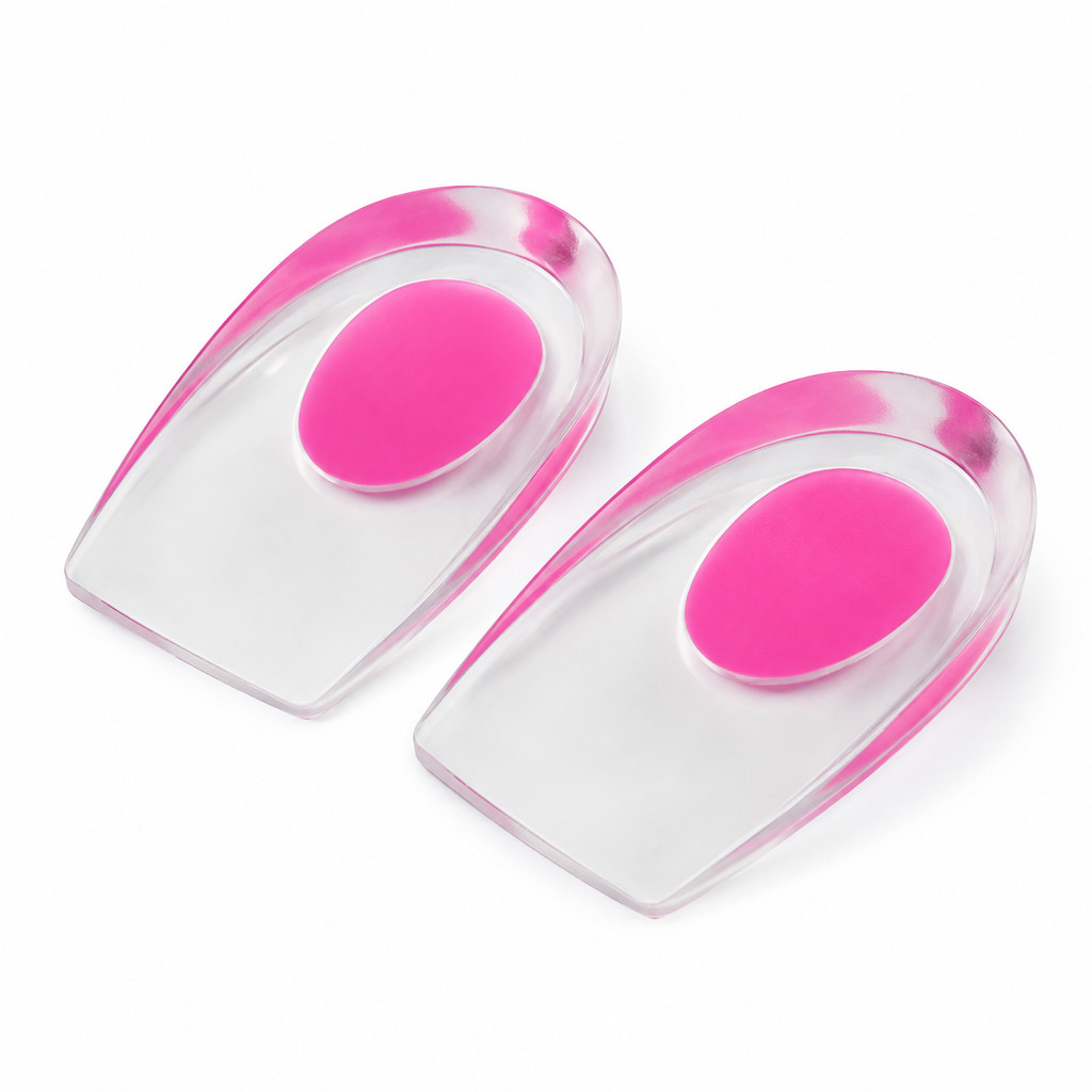 Par Palmilha de Silicone Gel Ortopédica Calcanhar Esporão Fascite Plantar Amortecimento
