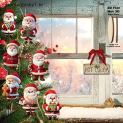 risela 10 Pçs Natal De Madeira Gengibre Homem Papai Noel 2D Plana Pingente Decoração Da Árvore De Perfeito Presente Do F