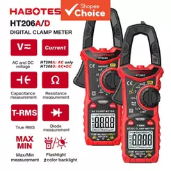 One Piece HABOTEST HT206A/HT206D Alicate Amperímetro, Multímetro Digital RMS verdadeiro de 6000 contagens com detecção