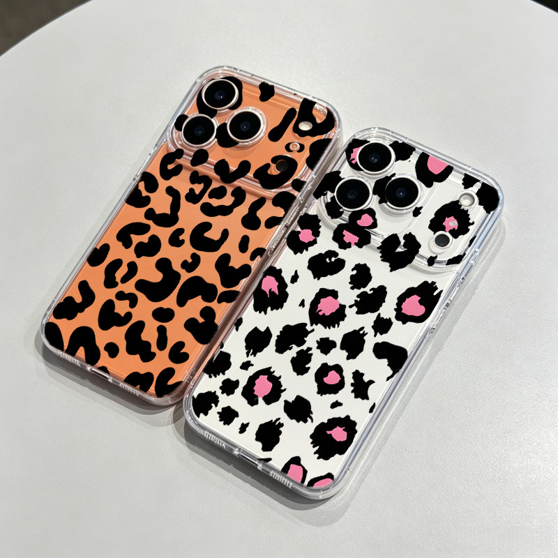 Capa Preta Com Estampa De Leopardo Para Samsung Galaxy A51 A31 A71 A50 A30 A20 A50S A30S A10 A10S A20S A11 A02 A03 Core 