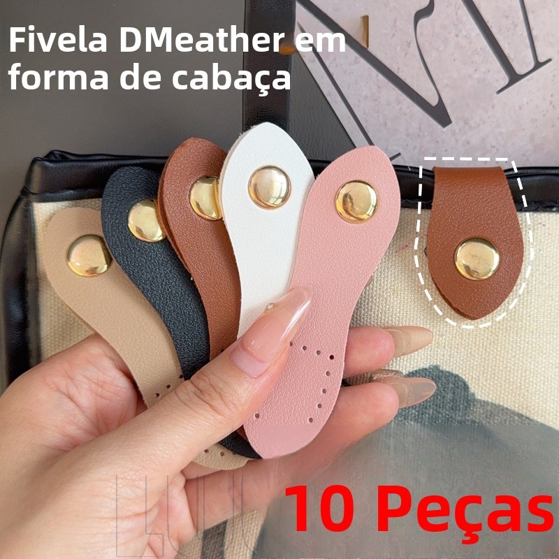 Fivela De Bolsa Fashion Com 10 Peças-Botões De Pacote De Cartão-Fecho De Ferrolho De Couro De Carteira-Acessórios DIY Co