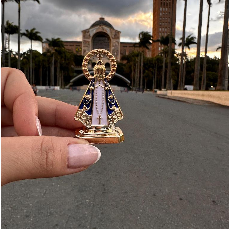 Kit 12 Imagem Nossa Senhora Aparecida Painel de Carro Dupla Face Decoração Carro e Casa