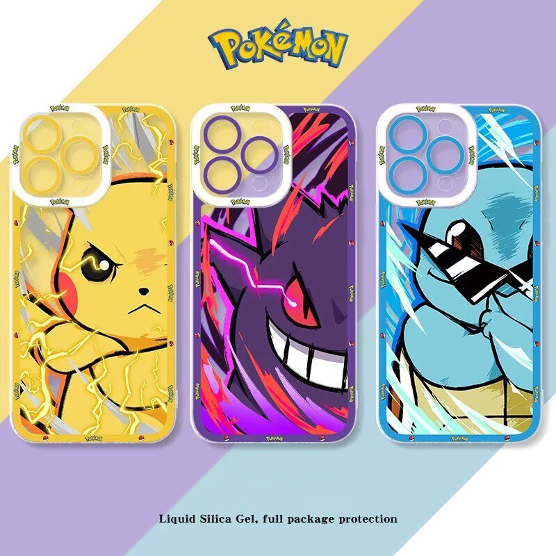 Pokemon Gengar Pikachu Caso De Telefone Claro Para Samsung Galaxy A07 A54 A55 A34 A35 A53 A24 A14 A15 A25 A04 A04E TPU S