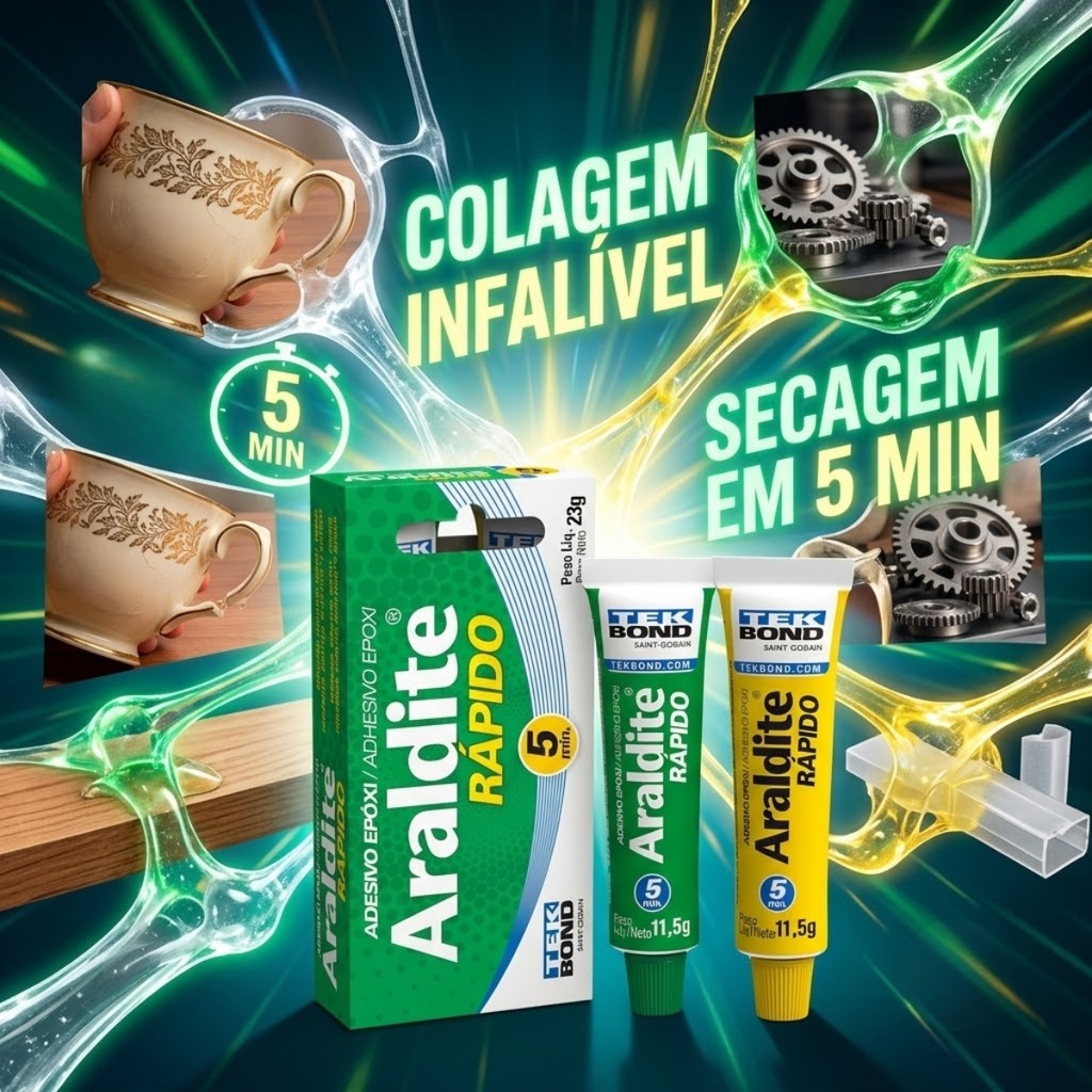 Adesivo Cola Epóxi Araldite Secagem Rapida 5 Minutos 23g Tek