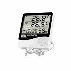 Termo Higrometro Medidor Temperatura Umidade Sensor Externo Com Pilha