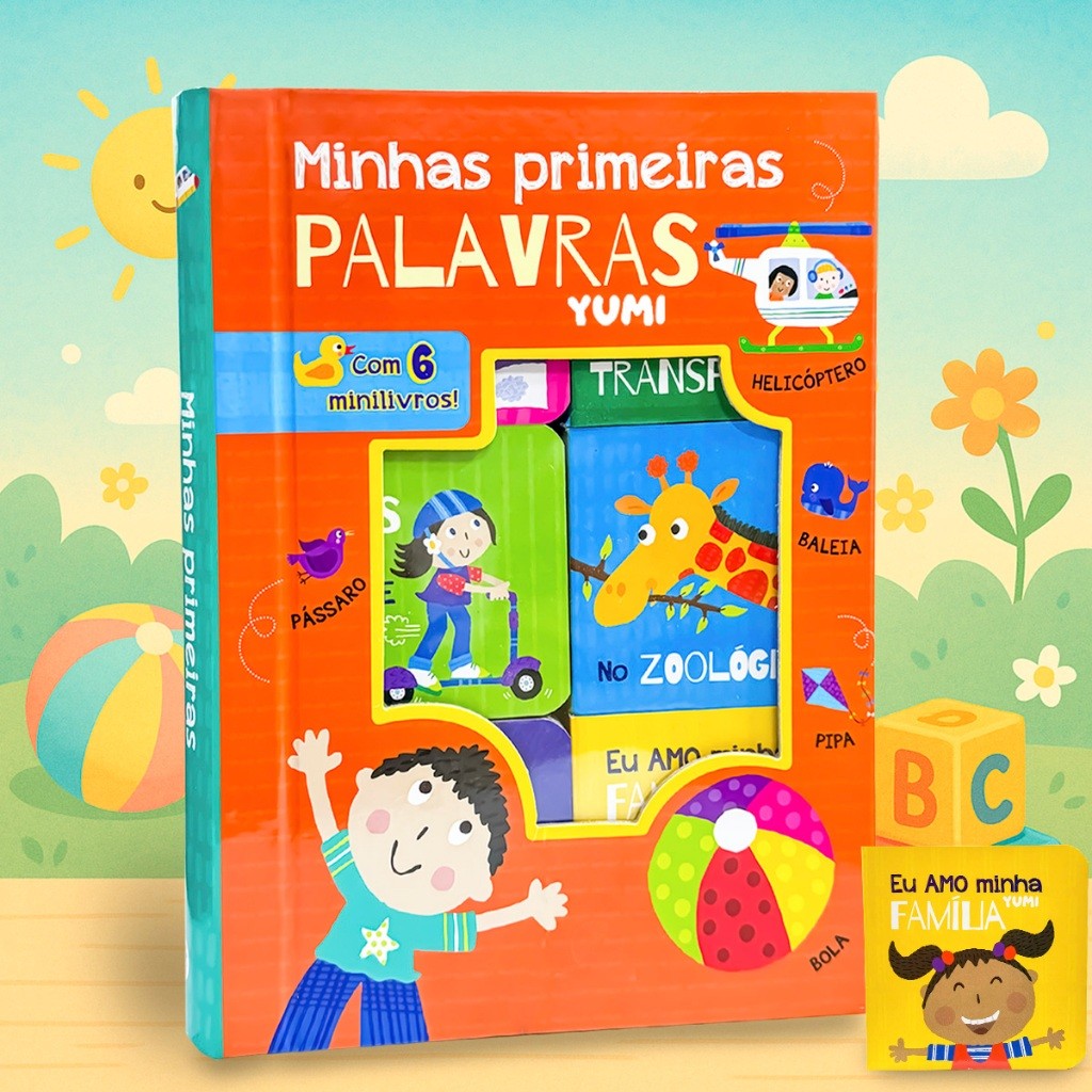Box 6 Livros Infantil Primeiras Palavras – Minha Primeira Biblioteca Livro do Bebê Educativo