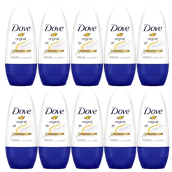 Kit 10 Desodorante Antitranspirante Roll-on Dove Original 50ml