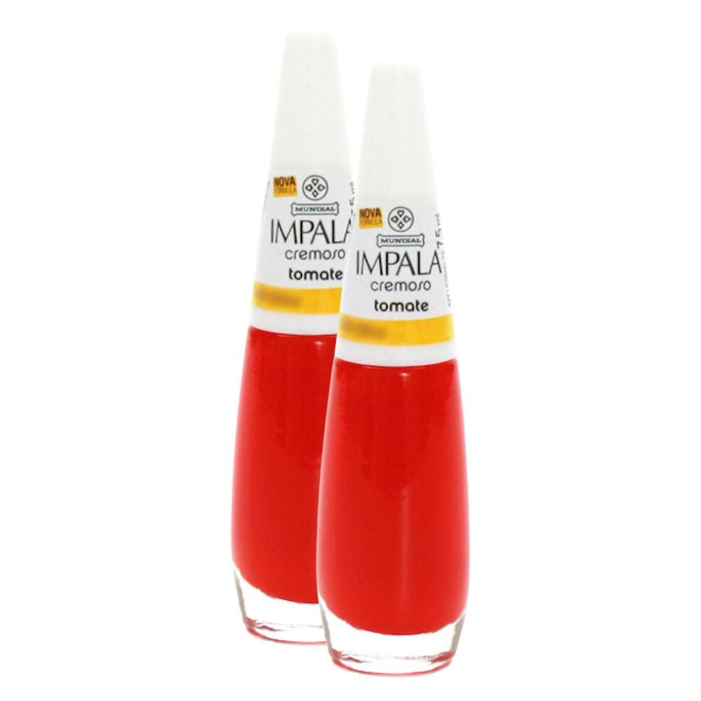 Kit 2 Esmalte Impala Cor Tomate com 7,5ml