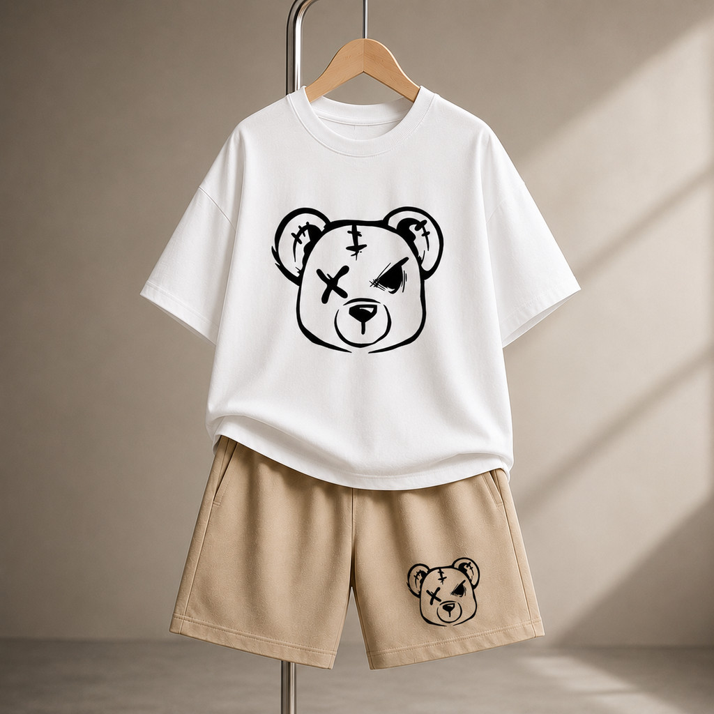 Kit infantil masculino Masculino Conjunto Menino Infantil Conjunto Masculino infantil Bermuda Camisa