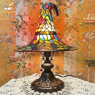 [Sunburst1 . br] Abajur Gótico Com Chapéu De Bruxa , De Mesa Para Decoração De Casa De Halloween