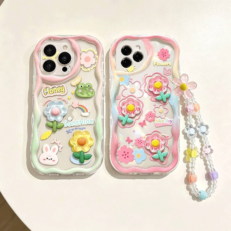 3D Cor Flor Corrente Caso Para Samsung Galaxy S26 FE S26 Ultra S25 S24 S23 S22 S21 Plus 5G Bonito Macio INS Moda Telefon