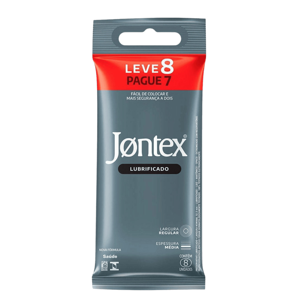 Jontex Lubrificado Preservativo Camisinha - Leve 8 Pague 7 Unidades