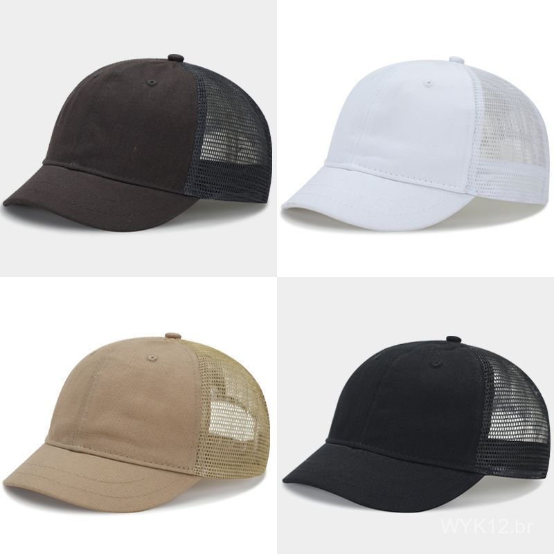 Boné feminino, gorro feminino, boné de malha respirável de aba curta, chapéu masculino de aba curta, boné de beisebol fi