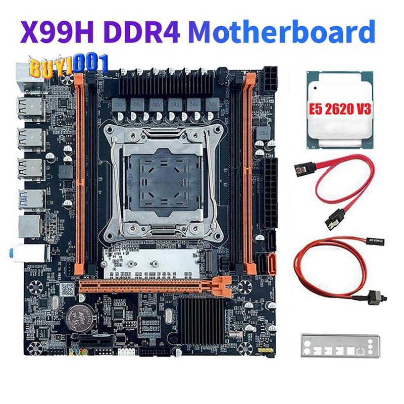 Placa-Mãe De Mesa X99H + CPU E5 2620 V3 B85 LGA2011-3 4X DDR4 REG ECC RAM Slots M . 2 PCIE SATA3.0 X99 Para Jogos-Entreg