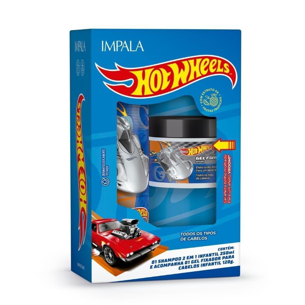 Kit Impala Hot Wheels | Shampoo 2 em 1 250ml + Gel Fixador Prata 120g