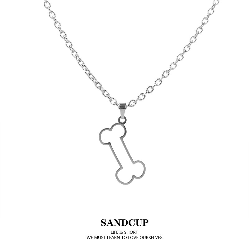 SANDCUP oco osso colar legal na moda titânio aço ins acessórios europeu americano moda Hip Hop bonito legal jóias