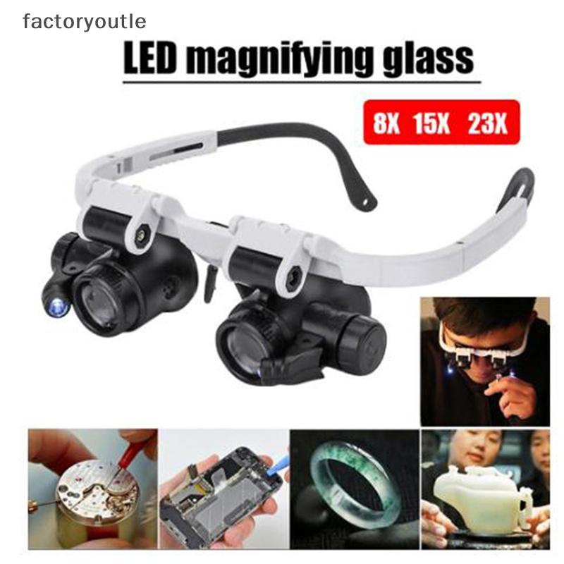 Lupa De Óculos FAR Com Luz LED 8X 15X 23X Joalheiro Para Relojoeiro BR