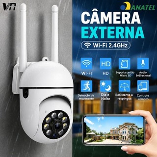 Câmera de Segurança Externa WiFi Full HD Sensor de Movimento Áudio Bidirecional