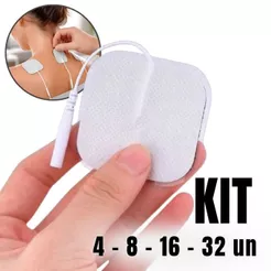 Kit Eletrodo Autoadesivo 5x5 cm Correntes de Fisioterapia TENS/FES de Massagem Recuperação Muscular