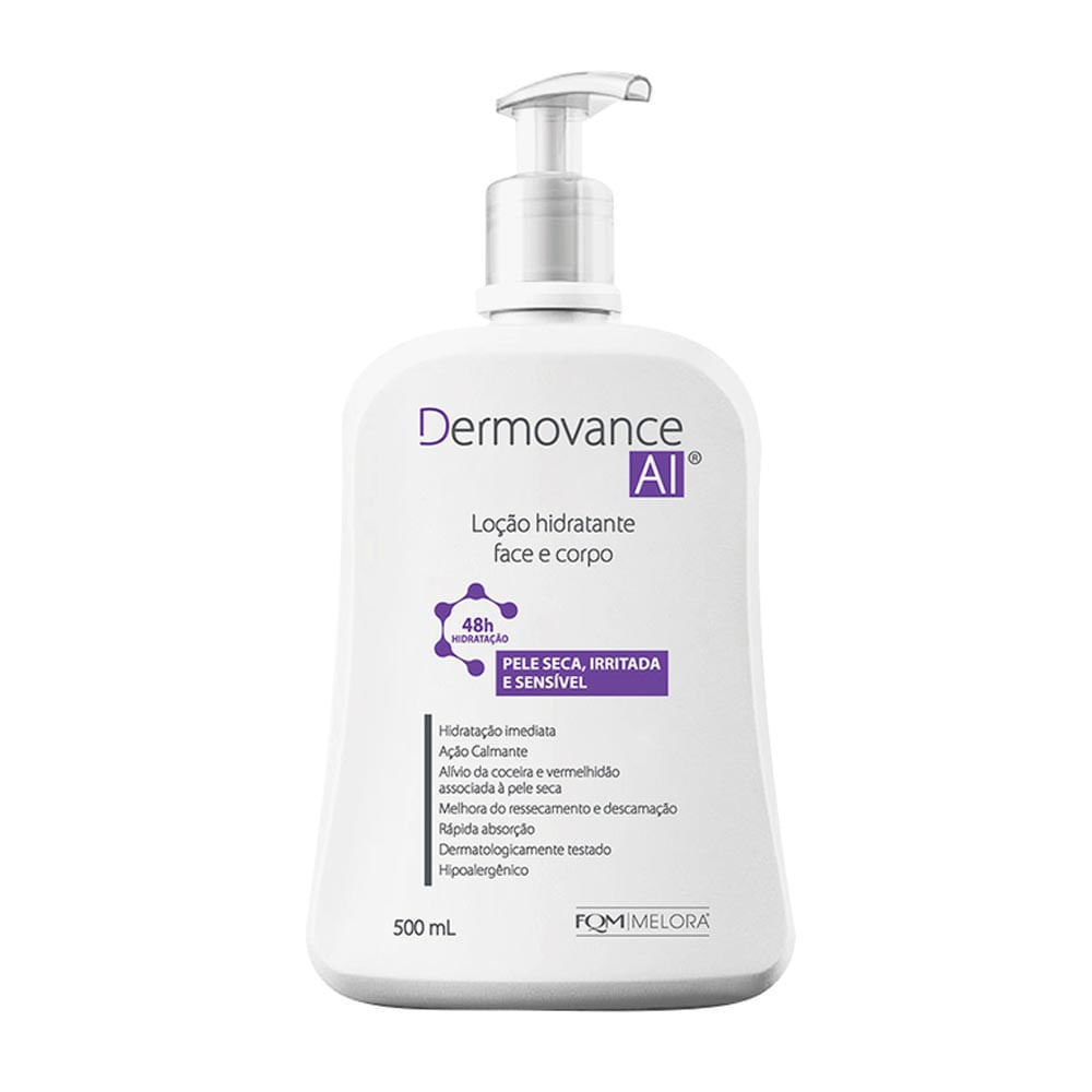 Dermovance AI Loção Hidratante Face e Corpo para Peles Secas, Irritada e Sensível 500ml