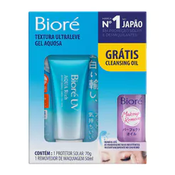 Protetor Solar Bioré UV Aqua Rich Watery Essence 70g e Ganhe Removedor de Maquiagem Makeup Perfect Cleansing Oil 50ml