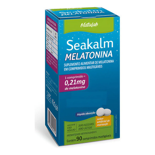 Suplemento Nutricional Melatonina Natulab 90 Comprimidos Sabor Maracujá