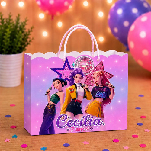 Sacolinhas Personalizada GUERREIRAS DO KPOP 3| Personalizados | Lembrancinhas de Festas Pegue e monte