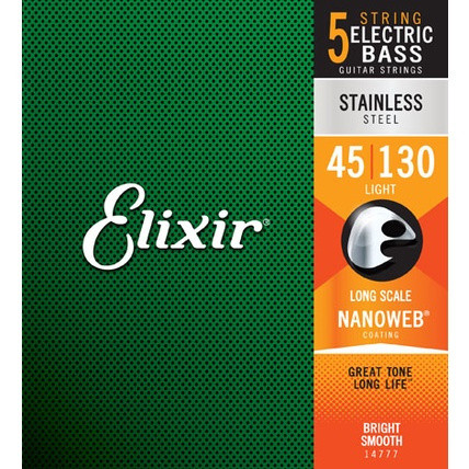 Corda para Baixo Elétrico de 5 Cordas 14777 45-130 Peças de Guitarra em Aço Níquel Durável e de Longa Duração 14077