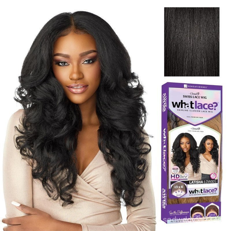Peruca Lace Frontal - Latisha, Sintética, Amarrada à Mão, Sem Cola, com Linha do Cabelo Densa e Pré-arrancada |   OffK1B