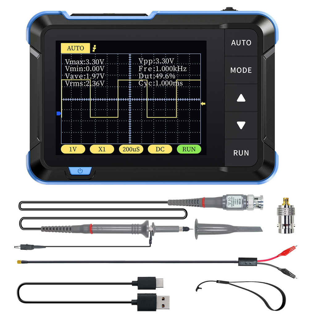Mini Osciloscópio Digital FNIRSI DSO152 200KHz Portátil Azul