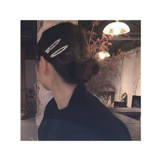 Grampo de cabelo de strass coreano High-End requintado uma palavra franja clipe elegante All-match lado quebrado grampo 