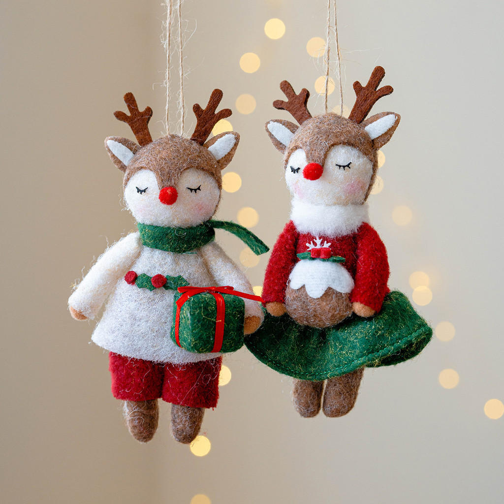 2026 Novo produto Decoração de alce de feltro de Natal Decoração de árvore de Natal Boneca de alce criativa