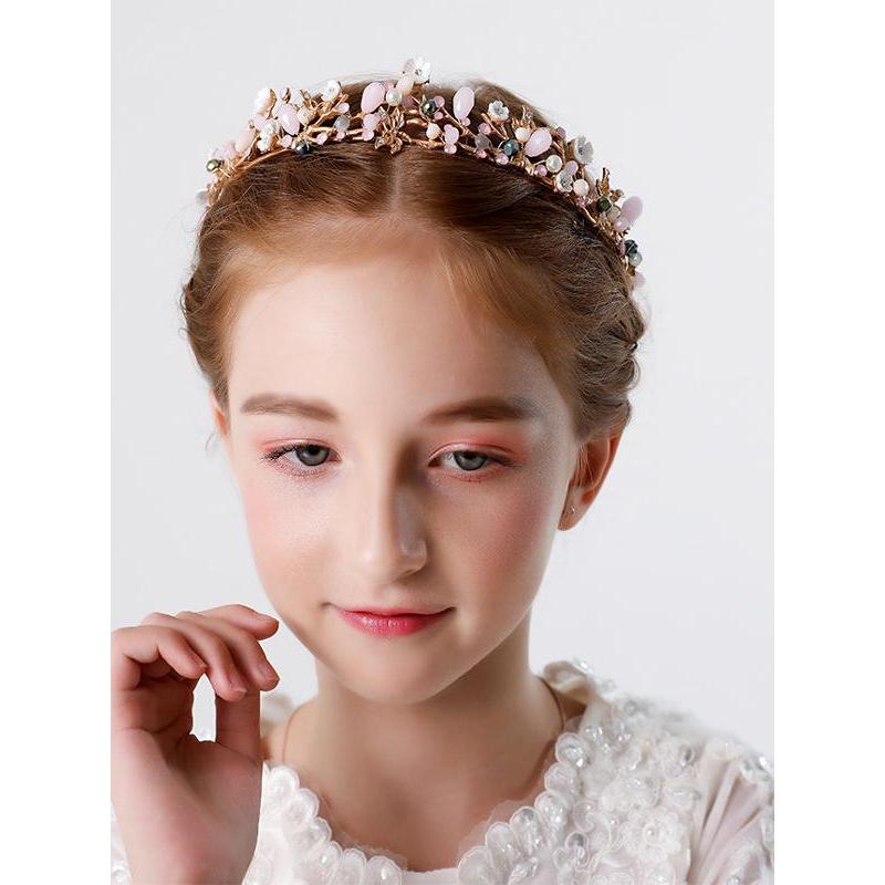 Meninas coroa headwear princesa strass bandana flor menina acessórios de cabelo anel menina acessórios de moda crianças
