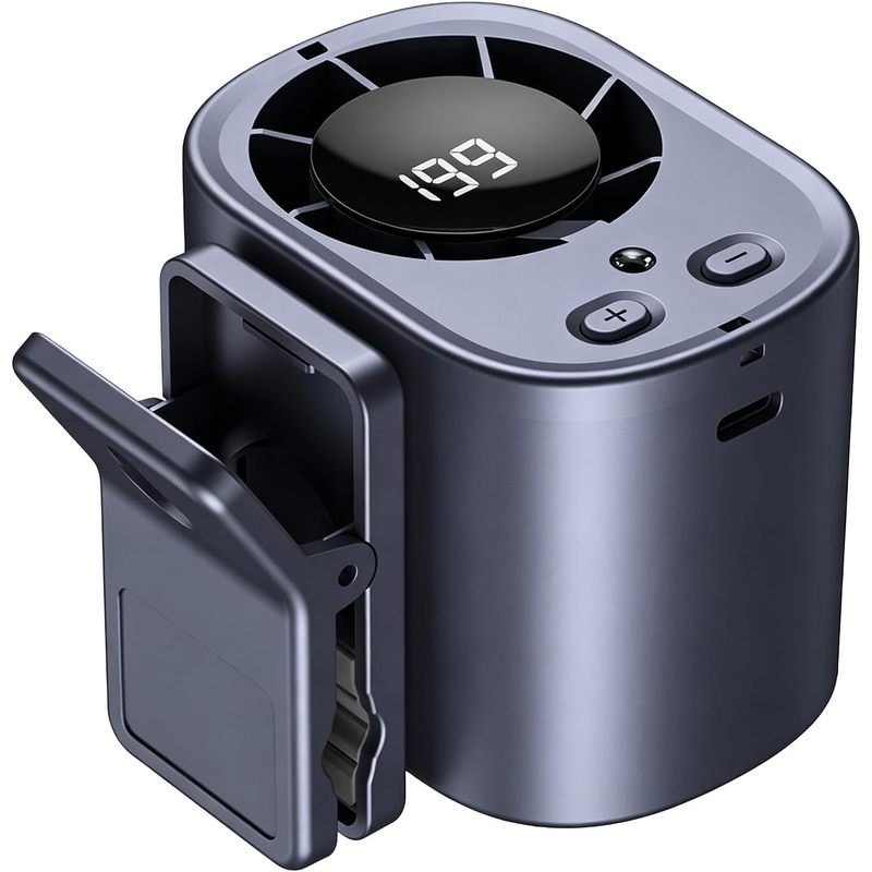 Ventilador De Clipe Para Carro Com Display LED & amp ; Luz Noturna , 360 ° Resfriamento Giratório De Alta Velocidade , P