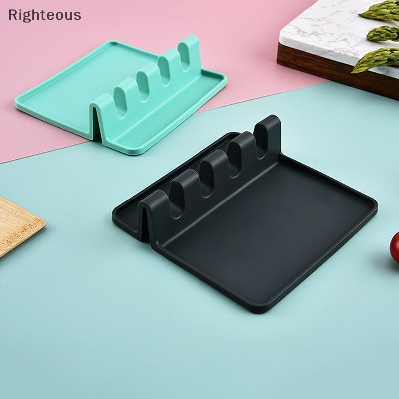 Rightrous Cozinha Silicone Talheres Titular BPA-Livre Durável Colher Com Almofada Resistente Ao Calor Utensílio De Novo