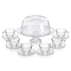 Kit Boleira de Vidro Tampa Confit com 6 Xícaras 290ml Cazza