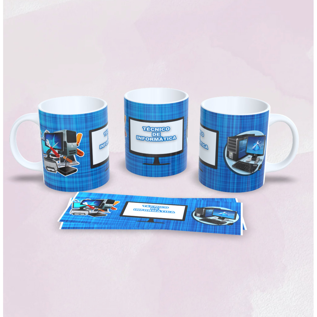 Caneca Curso Técnico de informática Cerâmica Xícara 325ml