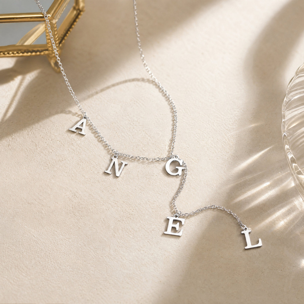 Vnox Personalizado 1-9 Letras Colar Feminino Nome Inicial Aço Inoxidável Ouro Prata Moda Jóias Presente — imagem 2 de 2