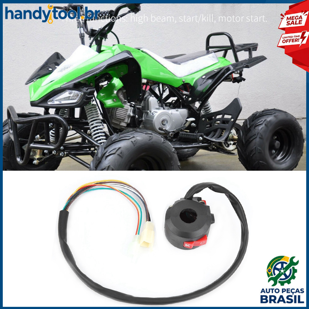 ERYUE Brand New Motocicleta Esquerda Guiador Interruptor ATV Quad Preto PVC Plástico 22mm Guiador Iniciar Kill ON Off